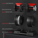Adjustable Dumbbell Set Free Weight Dumbbells 52.5lbs/90lbs Fast Adjust Dumbbells Dumbbell Weight Set, with Tray for Men/W