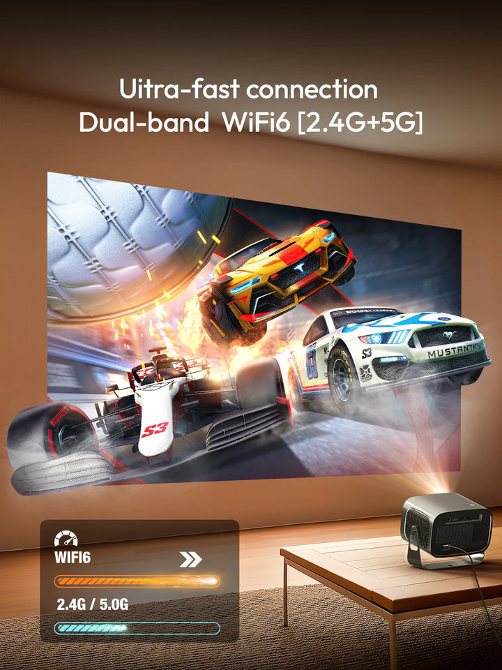 VEVSHAO A12 Projector Mini Portable  LED Video Android 13.0 WIFI 6 Mirror SmartPhone for 1080P 4K Video Home Cinema Projector