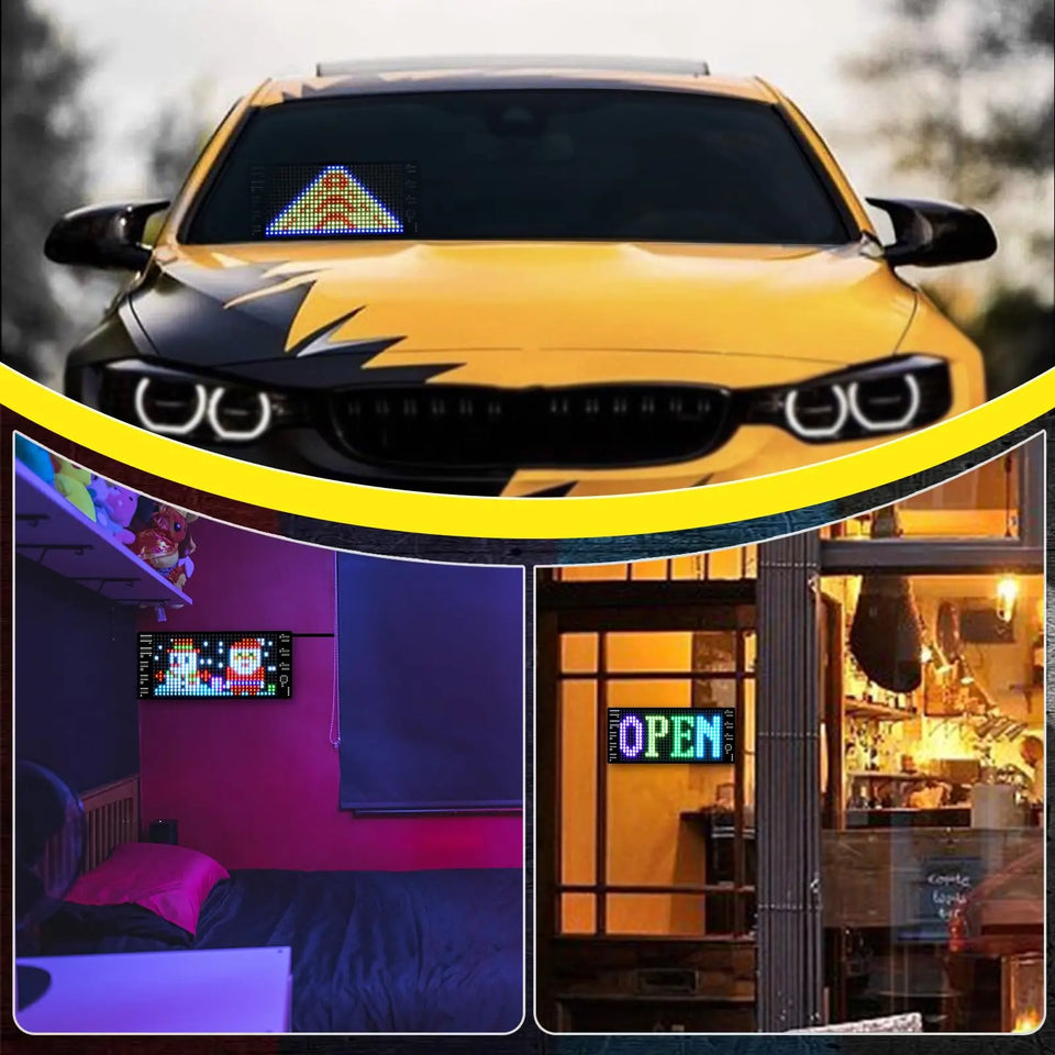 Devil's Eye LED Car Display USB 5V Matrix Pixel Panel APP Control RGB Graffiti Scrolling Text Animation For Halloween Christmas