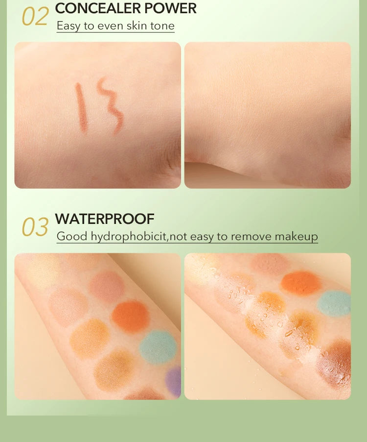 IMAGIC 12-Color Concealer Foundation Cream Covers Acne Marks Dark Circles Full Coverage Suit for All Skin Primer Makeup Cometics