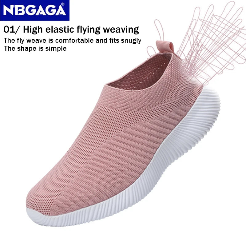 New Pink Sneakers For Women Casual Shoes Comfortable Vulcanized Shoes Breathable Ladies Slip On Flats Shoes Loafers Plus Size 42