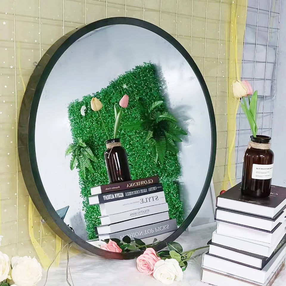 Round RGB Infinite mirror neon sign mirror party bedroom bar flexible light strip mirror stainless steel acrylic mirror decor