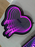 Round RGB Infinite mirror neon sign mirror party bedroom bar flexible light strip mirror stainless steel acrylic mirror decor