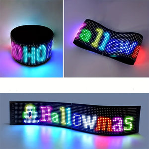 Devil's Eye LED Car Display USB 5V Matrix Pixel Panel APP Control RGB Graffiti Scrolling Text Animation For Halloween Christmas