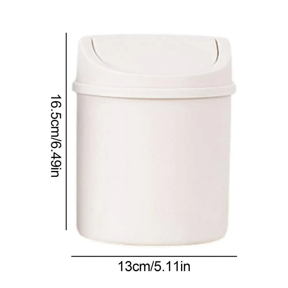 universal Waste Bin with Lid Desktop Office Organizer Storage Home Garbage Basket Container Table Trash Bin Small Trash Can