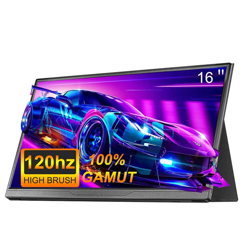 16 inch Portable Monitor 2.5K/120HZ/100%sRGB  For Laptop XBox PS4 / 5 Switch Cell Phone Computer Extension Gaming  Travel Screen