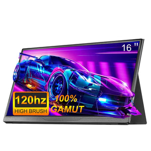 16 inch Portable Monitor 2.5K/120HZ/100%sRGB  For Laptop XBox PS4 / 5 Switch Cell Phone Computer Extension Gaming  Travel Screen