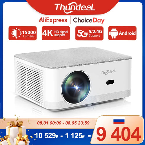 ThundeaL Portable Mini Projector TD92 Pro FHD 1080P Full HD Beam 4K Video WiFi Android Projector TD92Pro 3D Movie Home Theater