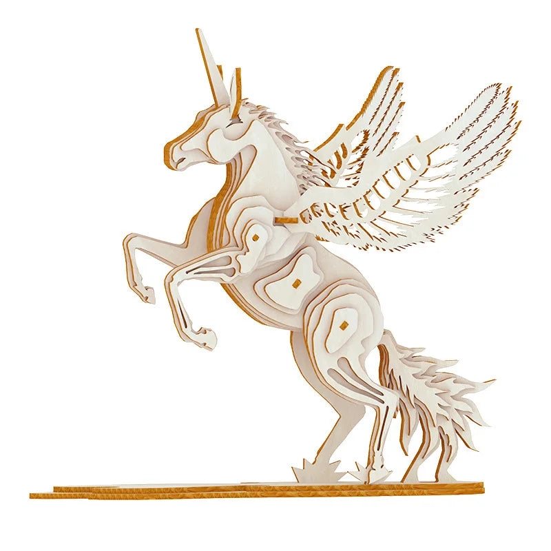 DIY 3D Wooden Puzzle Model Animal Montessori Toys for Children Crafts Dachshund Skeleton Assembly Gift Set for Kids Adults Teens