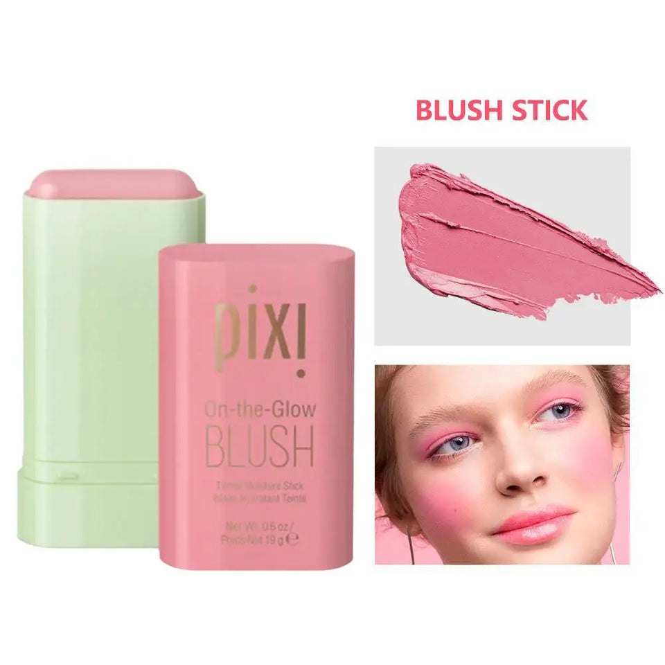 Multi-function Blush Stick Easy Tinted Makeup Rouge Blusher Cream Waterproof Long Lasting Rendering Brightening Skin Tone