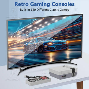Newest 620 Games Retro TV Video Game Console Classic Emulator Two Players Family Entertainment Gaming Machine with 2 Controllers