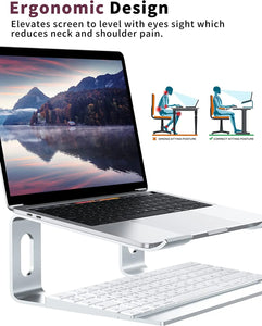 Laptop Stand Ergonomic Aluminum Computer Stand Detachable Laptop Riser Notebook Holder Stand Compatible with MacBook Air Pro
