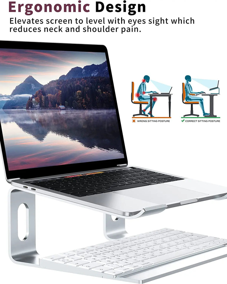 Laptop Stand Ergonomic Aluminum Computer Stand Detachable Laptop Riser Notebook Holder Stand Compatible with MacBook Air Pro