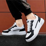 YRZL Men's Running Shoes Lightweight Outdoor Walking Shoes Soft Sole Comfortable Sneakers PU Leather Casual Sports Shoes for Men