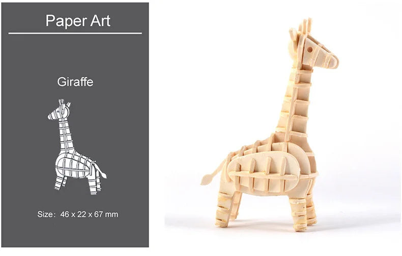 DIY 3D Wooden Puzzle Model Animal Montessori Toys for Children Crafts Dachshund Skeleton Assembly Gift Set for Kids Adults Teens