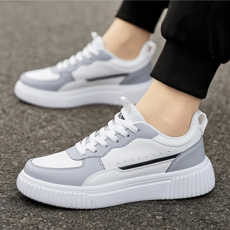 YRZL Men's Running Shoes Lightweight Outdoor Walking Shoes Soft Sole Comfortable Sneakers PU Leather Casual Sports Shoes for Men