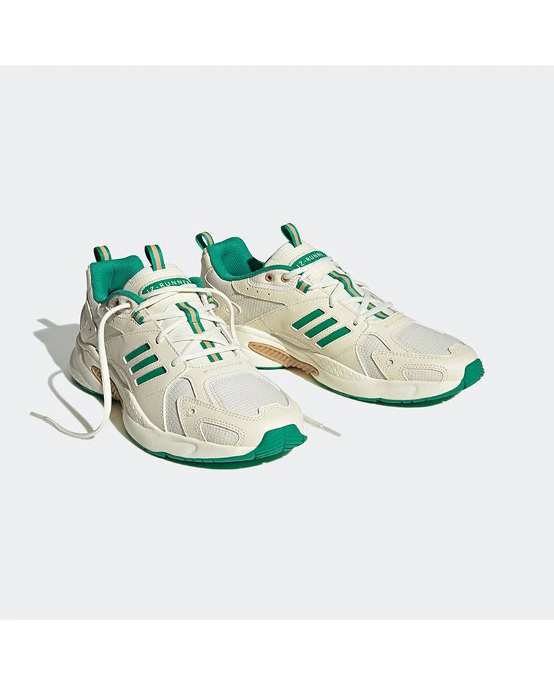 Adidas JZ RUNNER Retro - Style Breathable Mesh Sneakers with Green Accents