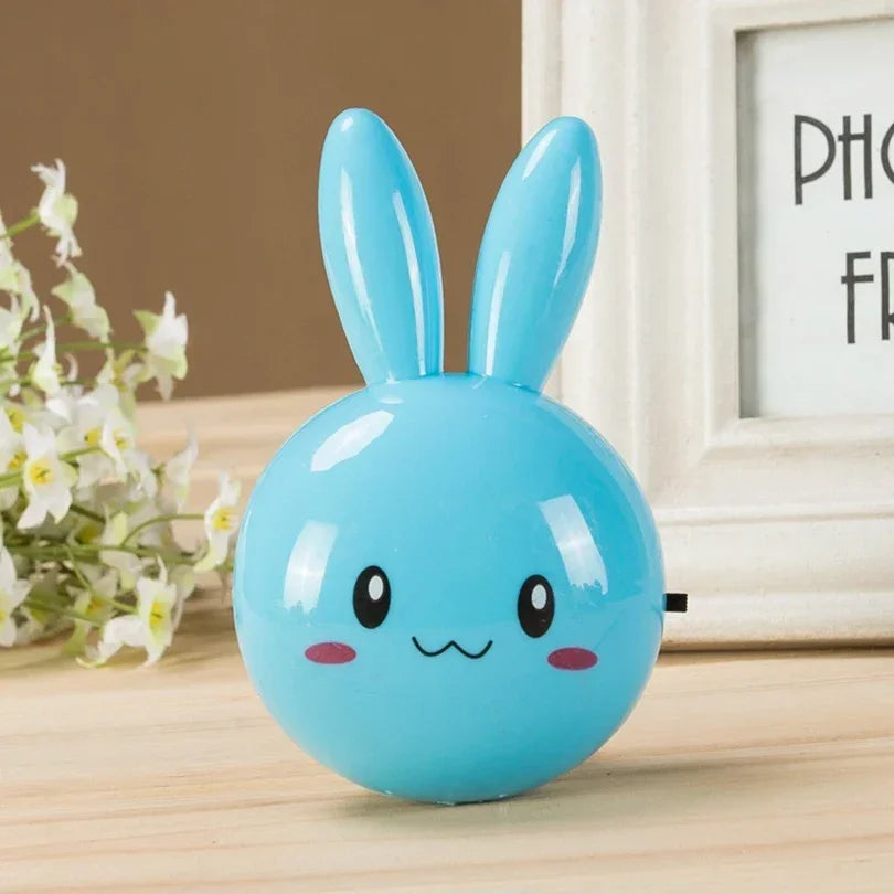 Cartoon Rabbit LED Night Light AC110-220V Switch Wall Night Lamp With US Plug Gifts For Kid/Baby/Children Bedroom Bedside Lamp