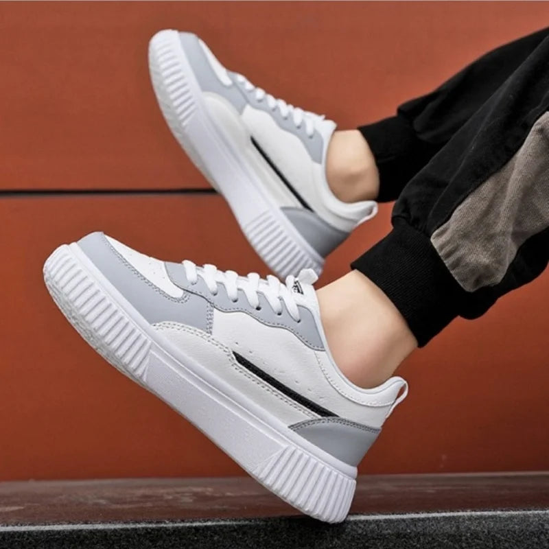 YRZL Men's Running Shoes Lightweight Outdoor Walking Shoes Soft Sole Comfortable Sneakers PU Leather Casual Sports Shoes for Men