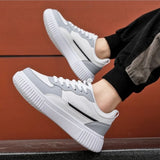 YRZL Men's Running Shoes Lightweight Outdoor Walking Shoes Soft Sole Comfortable Sneakers PU Leather Casual Sports Shoes for Men