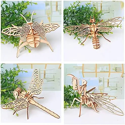DIY 3D Wooden Puzzle Model Animal Montessori Toys for Children Crafts Dachshund Skeleton Assembly Gift Set for Kids Adults Teens