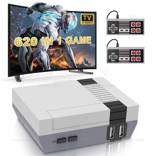 Newest 620 Games Retro TV Video Game Console Classic Emulator Two Players Family Entertainment Gaming Machine with 2 Controllers