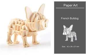 DIY 3D Wooden Puzzle Model Animal Montessori Toys for Children Crafts Dachshund Skeleton Assembly Gift Set for Kids Adults Teens