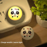 USB Plug LED Night Light Cartoon Expression Panda Mini Portable Night Lights Eye Protection Reading Book Lamp For Bedroom