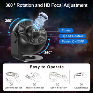 Star Projector,13 in 1 Planetarium Galaxy Projecto,360°Rotation,Mute Design,HD Image&Timing for Bedroom,Birthday,Christmas Decor