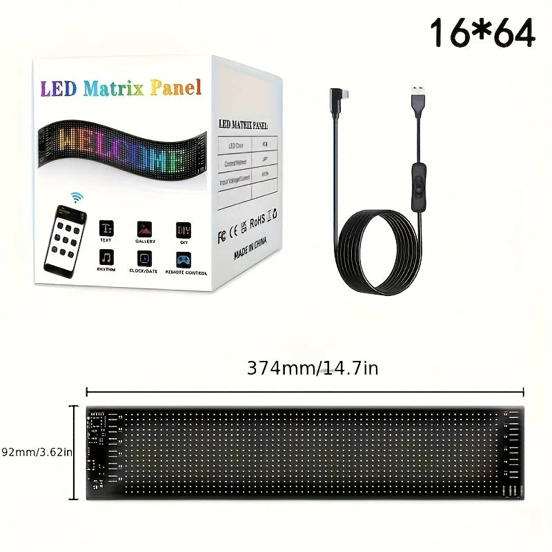 Devil's Eye LED Car Display USB 5V Matrix Pixel Panel APP Control RGB Graffiti Scrolling Text Animation For Halloween Christmas