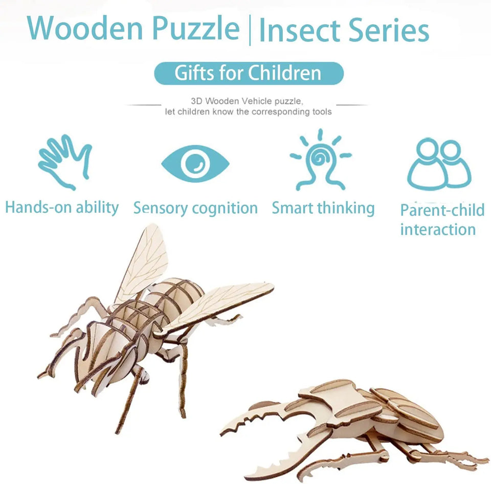DIY 3D Wooden Puzzle Model Animal Montessori Toys for Children Crafts Dachshund Skeleton Assembly Gift Set for Kids Adults Teens
