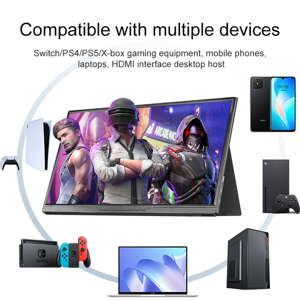 16 inch Portable Monitor 2.5K/120HZ/100%sRGB  For Laptop XBox PS4 / 5 Switch Cell Phone Computer Extension Gaming  Travel Screen