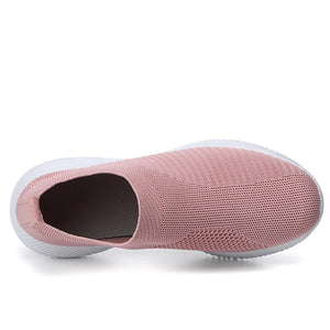 New Pink Sneakers For Women Casual Shoes Comfortable Vulcanized Shoes Breathable Ladies Slip On Flats Shoes Loafers Plus Size 42
