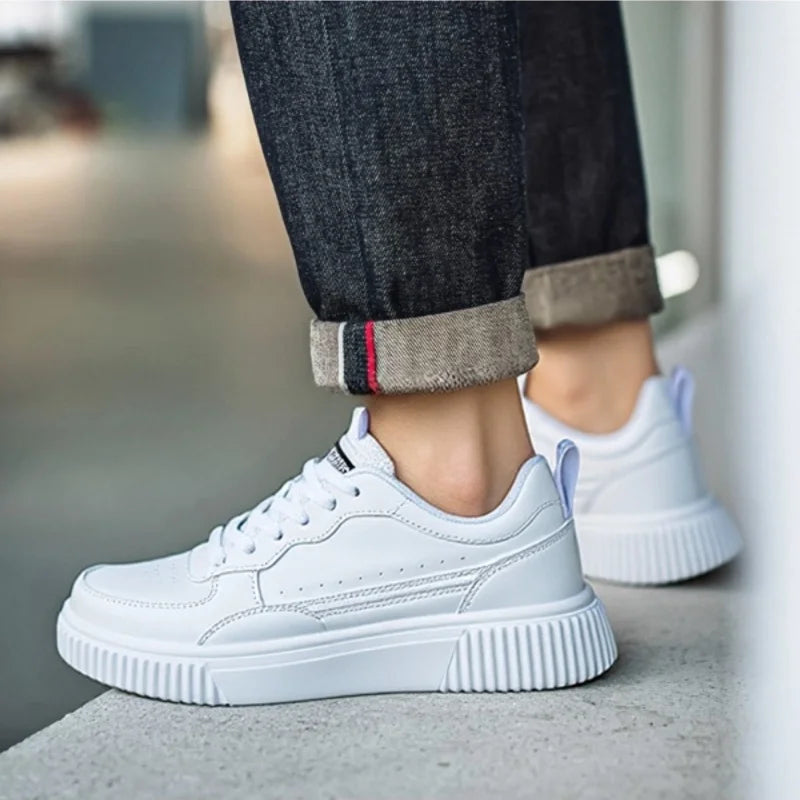 YRZL Men's Running Shoes Lightweight Outdoor Walking Shoes Soft Sole Comfortable Sneakers PU Leather Casual Sports Shoes for Men