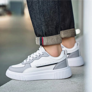 YRZL Men's Running Shoes Lightweight Outdoor Walking Shoes Soft Sole Comfortable Sneakers PU Leather Casual Sports Shoes for Men