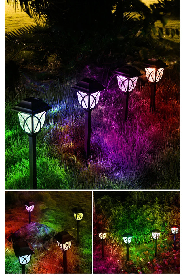 8 Pack LED Solar Courtyard Lamp Outdoor Waterproof Lawn Lights Solar Garden Paths Lane Landscape Lighting Decorative Lights