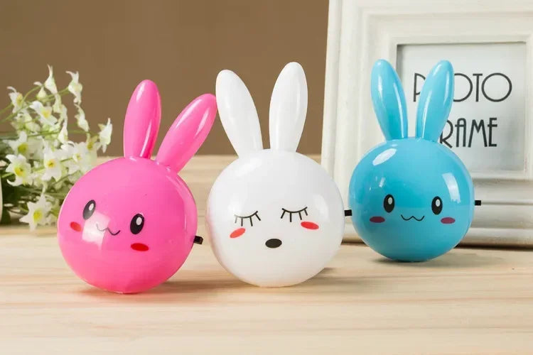 Cartoon Rabbit LED Night Light AC110-220V Switch Wall Night Lamp With US Plug Gifts For Kid/Baby/Children Bedroom Bedside Lamp