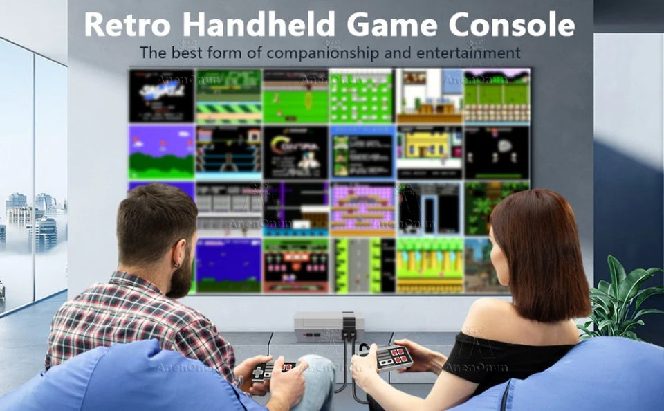 Newest 620 Games Retro TV Video Game Console Classic Emulator Two Players Family Entertainment Gaming Machine with 2 Controllers