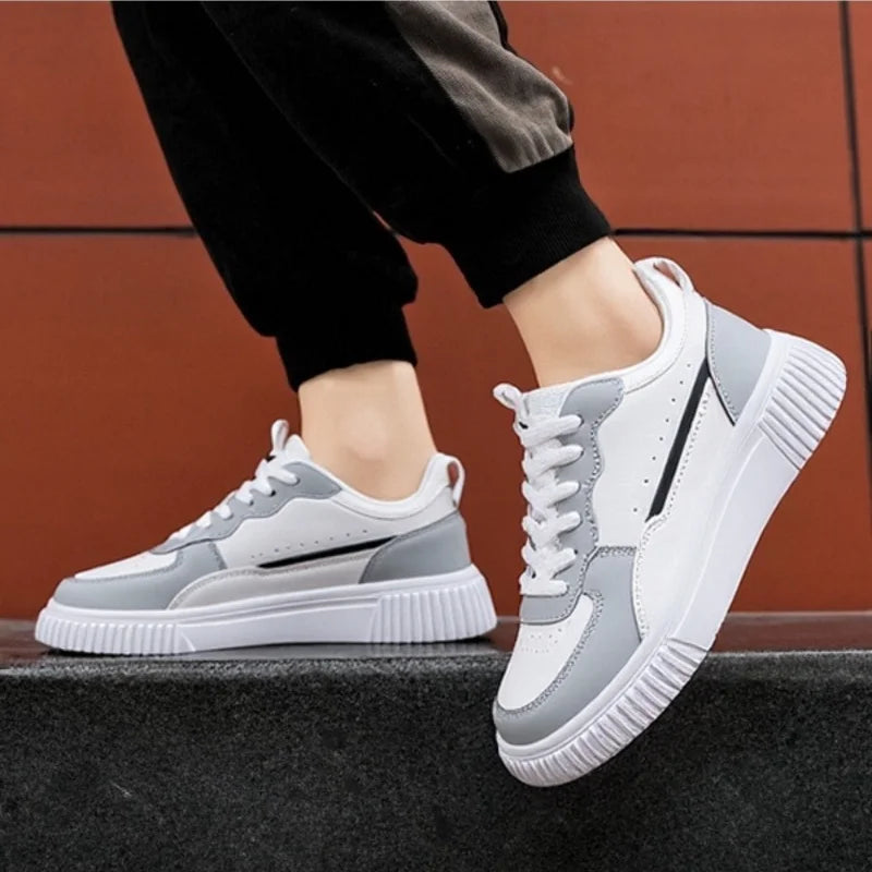 YRZL Men's Running Shoes Lightweight Outdoor Walking Shoes Soft Sole Comfortable Sneakers PU Leather Casual Sports Shoes for Men