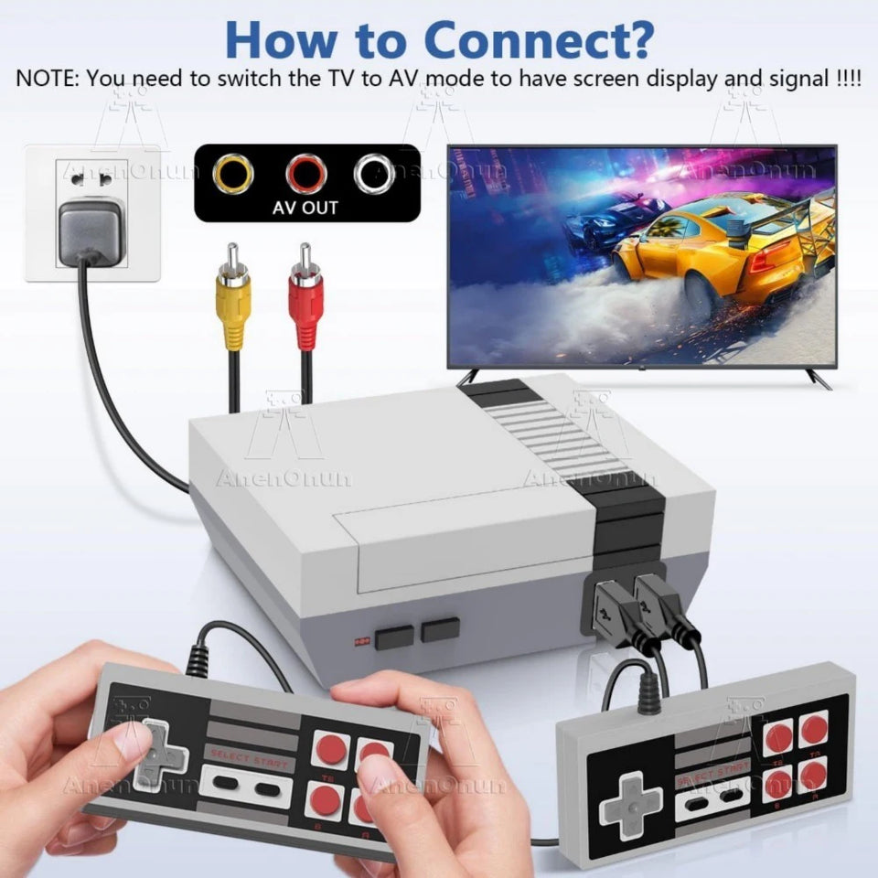 Newest 620 Games Retro TV Video Game Console Classic Emulator Two Players Family Entertainment Gaming Machine with 2 Controllers