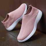 New Pink Sneakers For Women Casual Shoes Comfortable Vulcanized Shoes Breathable Ladies Slip On Flats Shoes Loafers Plus Size 42