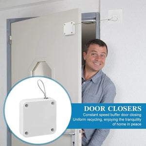 Automatic Sensor Door Closer Punch-Free Adjustable Surface Door Stopper Bracket for Home Improvement Automatically Closes Doors