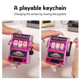 Mini Gambling Slot Machine Key Chains Creative Arcade Pocket Fruit Lucky Jackpot Gadget Antistress Toy Funny Games Keychain Ring
