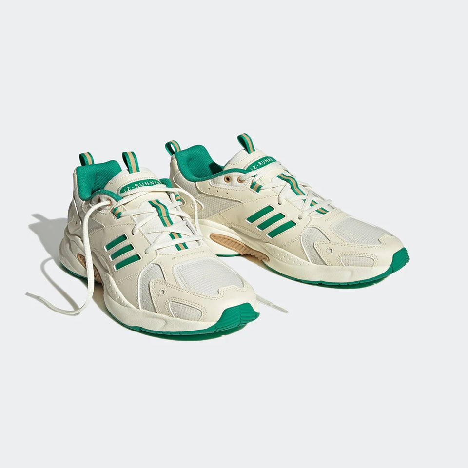 Adidas JZ RUNNER Retro - Style Breathable Mesh Sneakers with Green Accents