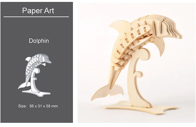 DIY 3D Wooden Puzzle Model Animal Montessori Toys for Children Crafts Dachshund Skeleton Assembly Gift Set for Kids Adults Teens